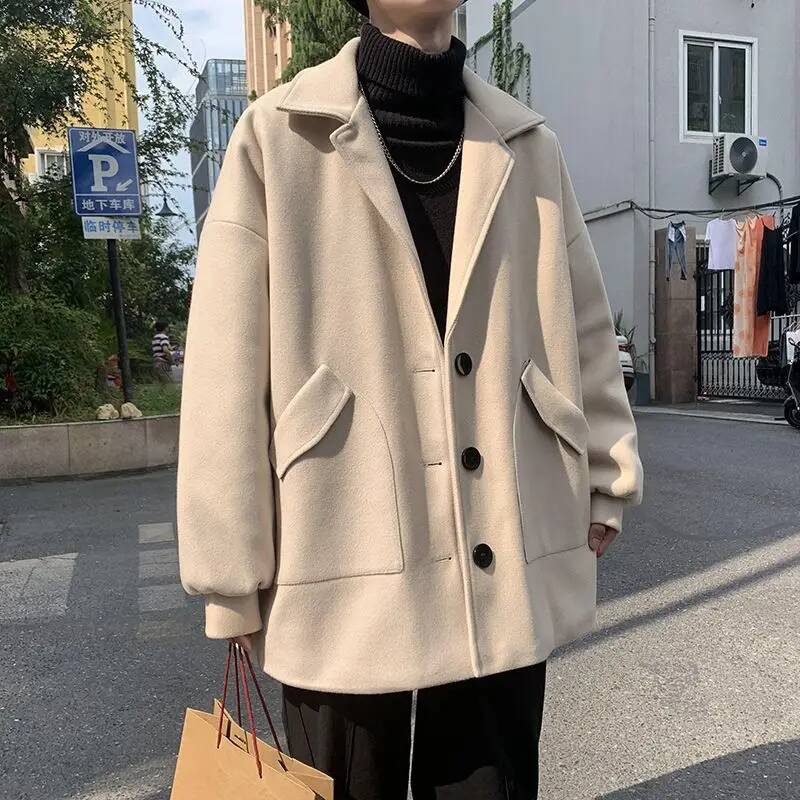 Winter Clothing Taiwan - Korean Solid Color Wool Coats Autumn