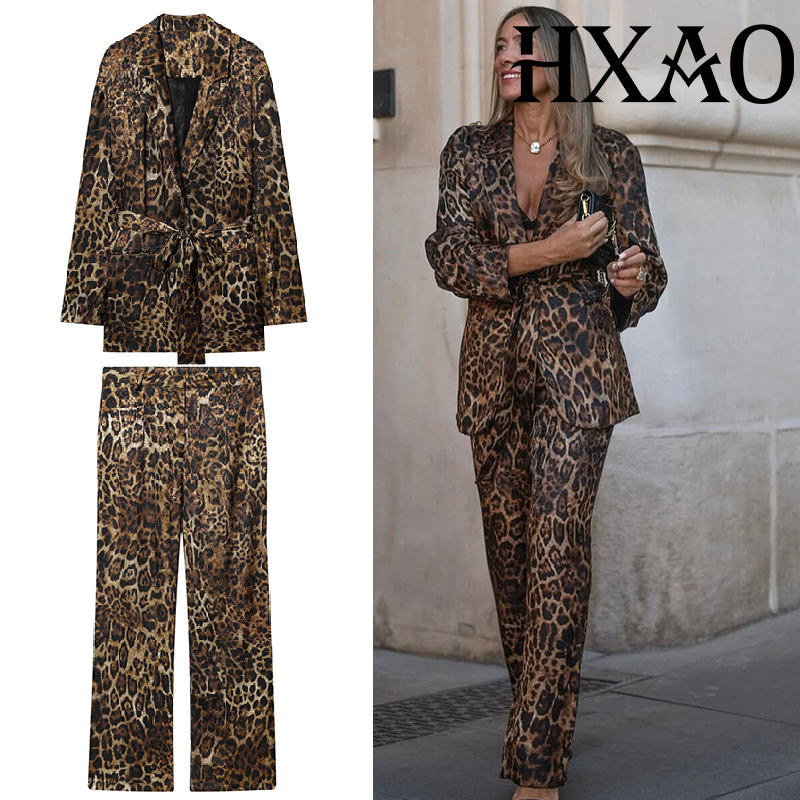 Winter Clothing Pk - HXAO Leopard Pants Sets 2 Piece