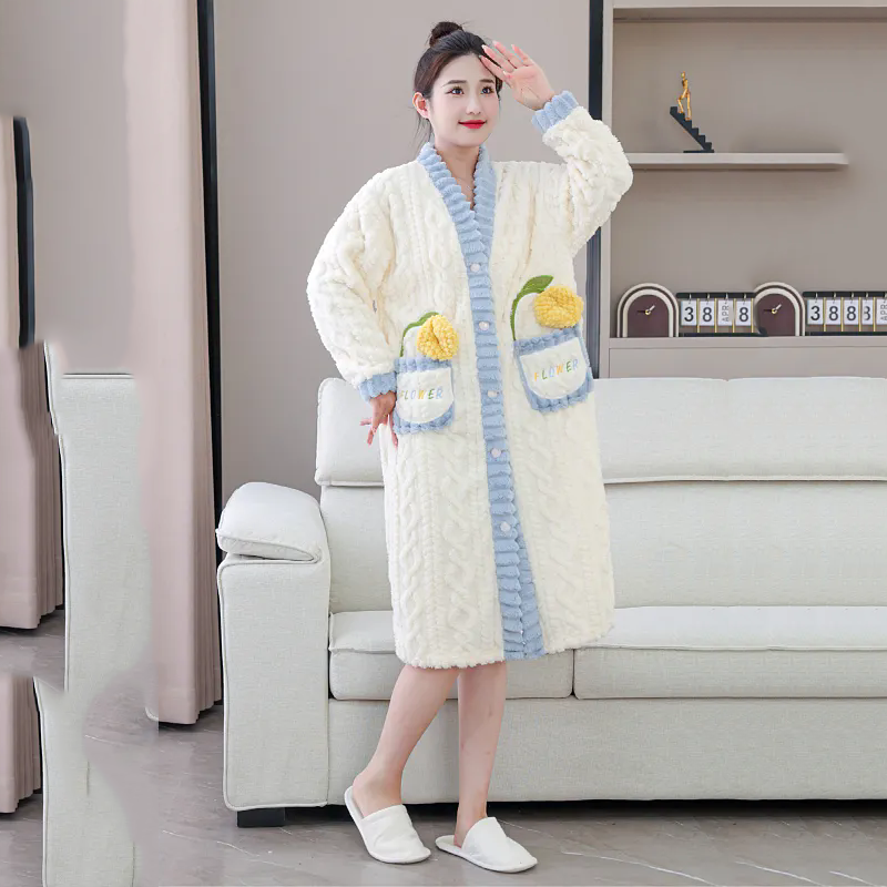 Winter Clothing Affordable - Nightgown Winter Women's Clothing Thickened Padded