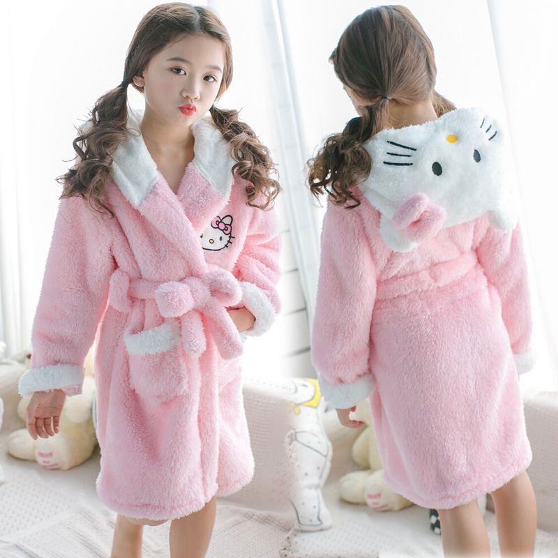Winter Clothing Baby - Hello Kitty Miniso Coral fleece nightgown