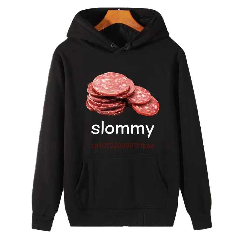 Winter Clothing Essentials For Men - Funny Slommy Salami Meme Graphic Hooded