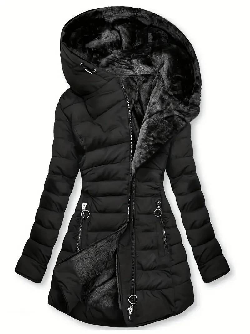 Winter Clothing Taiwan - Winter Warm Fitted Hooded Jacket Mid-Length