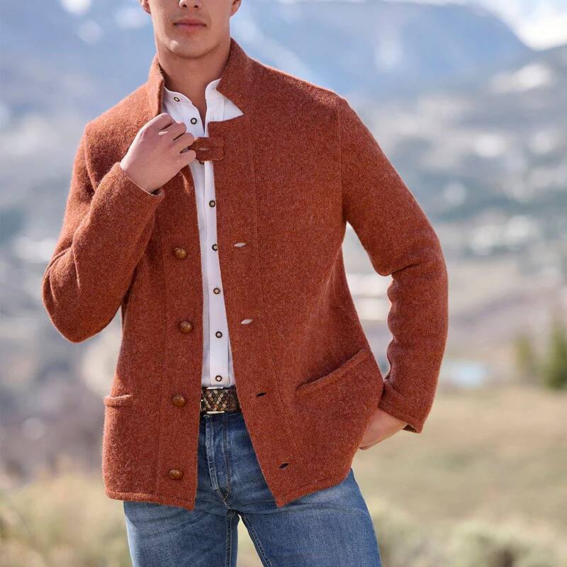 Winter Clothing Taiwan - Stand-Up Collar Suit Jackets Casual Retro