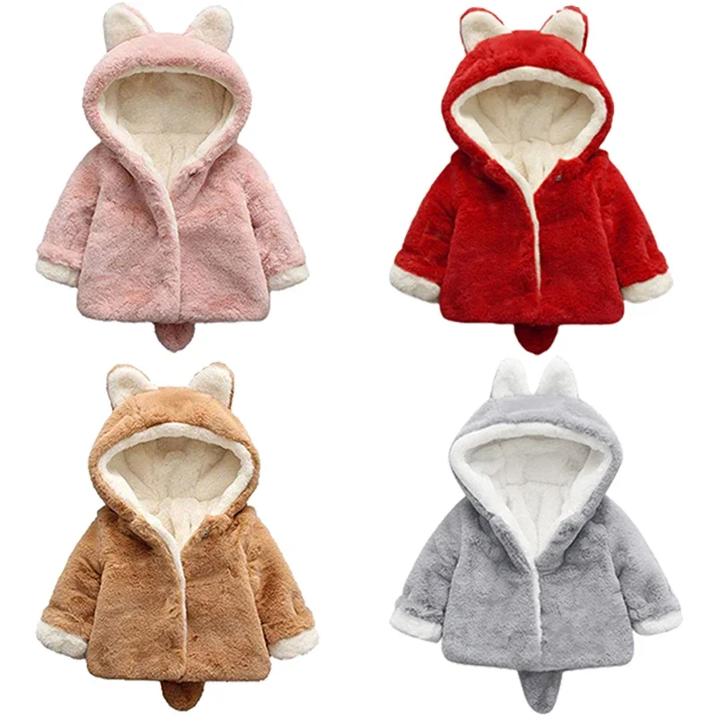 Winter Clothing Baby - Cute Cat Ears Plush Baby Jacket