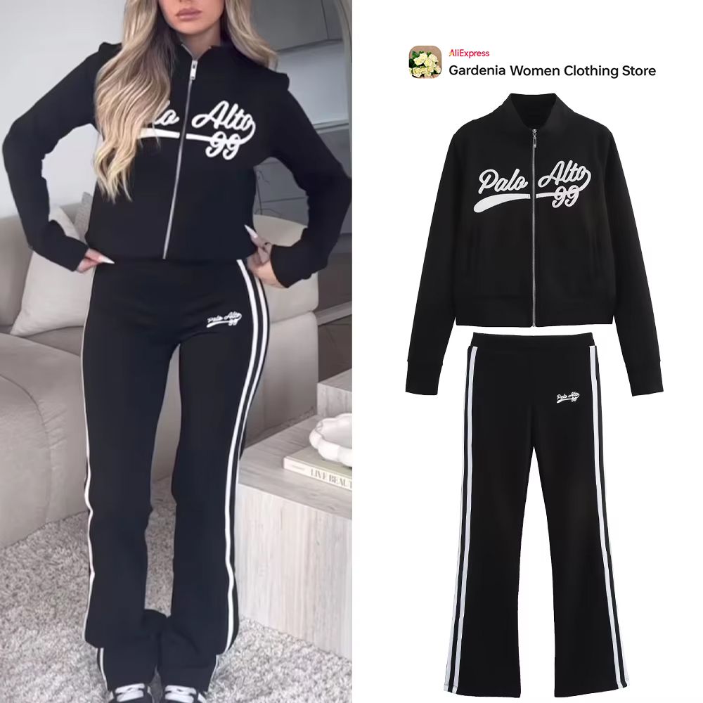 Winter Clothing Pk - Casual Women's Black Varsity Sport Set