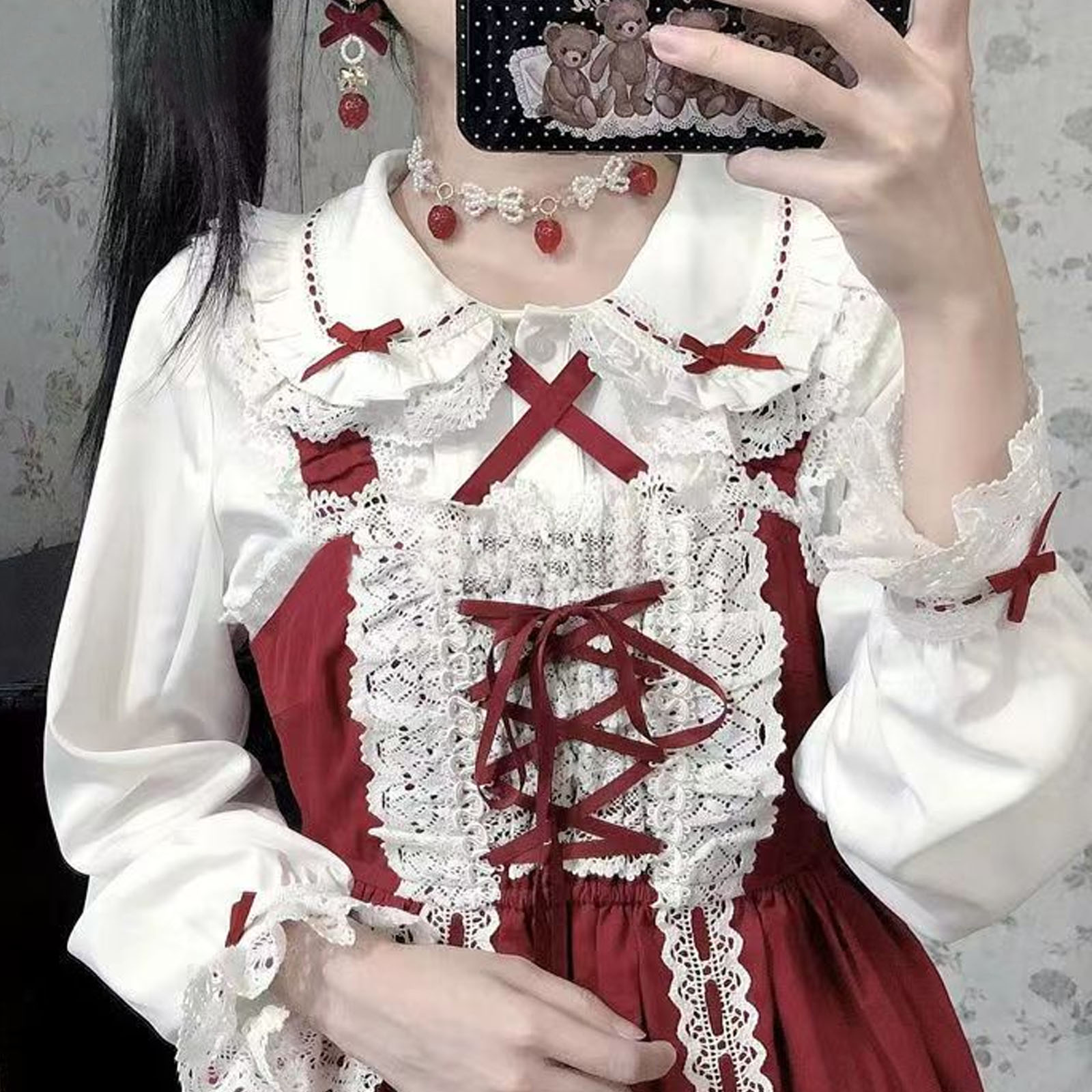 Winter Clothing Girls - Japanese Lolita Style Lace Ruffles Blouses