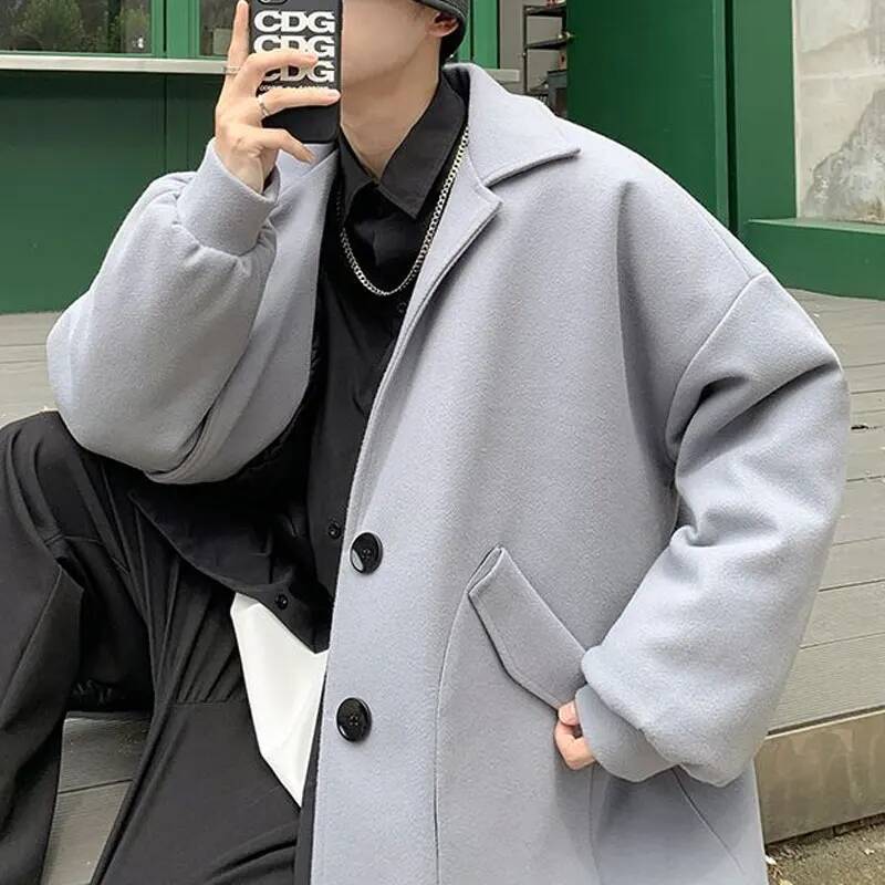Korean Solid Color Wool Coats  - Winter Clothing Taiwan recension och pris
