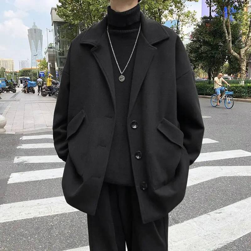 Korean Solid Color Wool Coats  - Winter Clothing Taiwan recension och pris