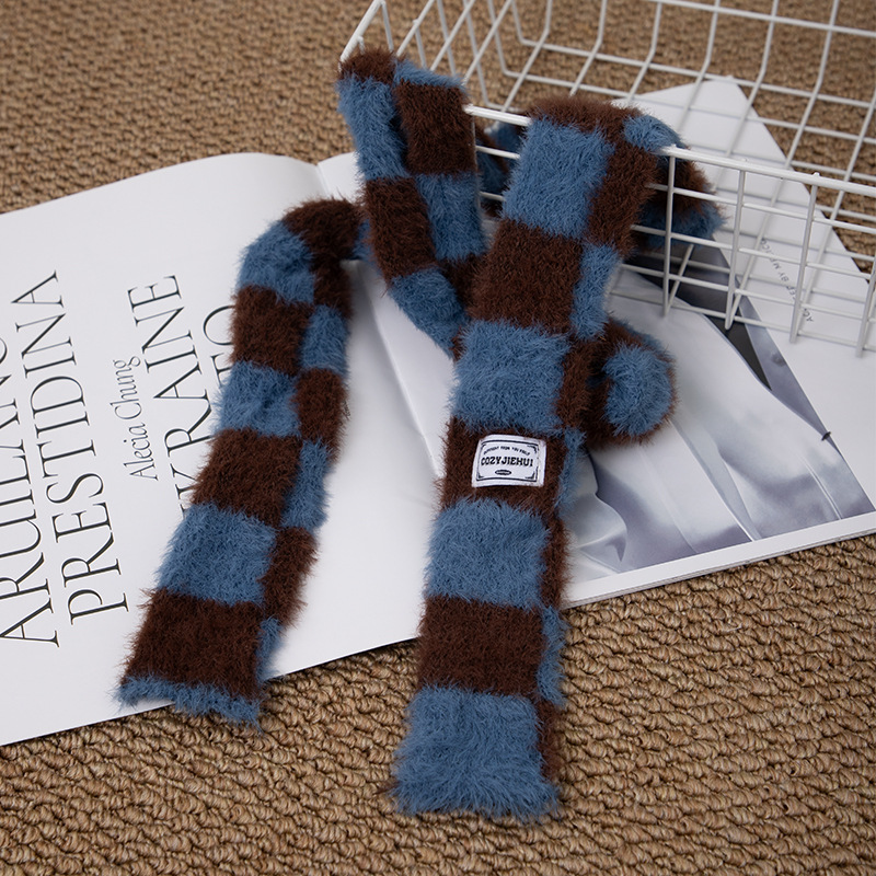 Y2k Striped Plush Narrow Long  - Winter Clothing Girls recension och pris