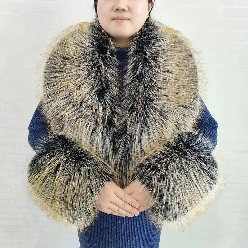 Large Women Faux Fox Fur Scarf - Winter Clothing Pk recension och pris