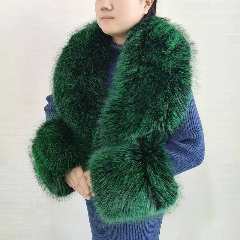 Large Women Faux Fox Fur Scarf - Winter Clothing Pk recension och pris