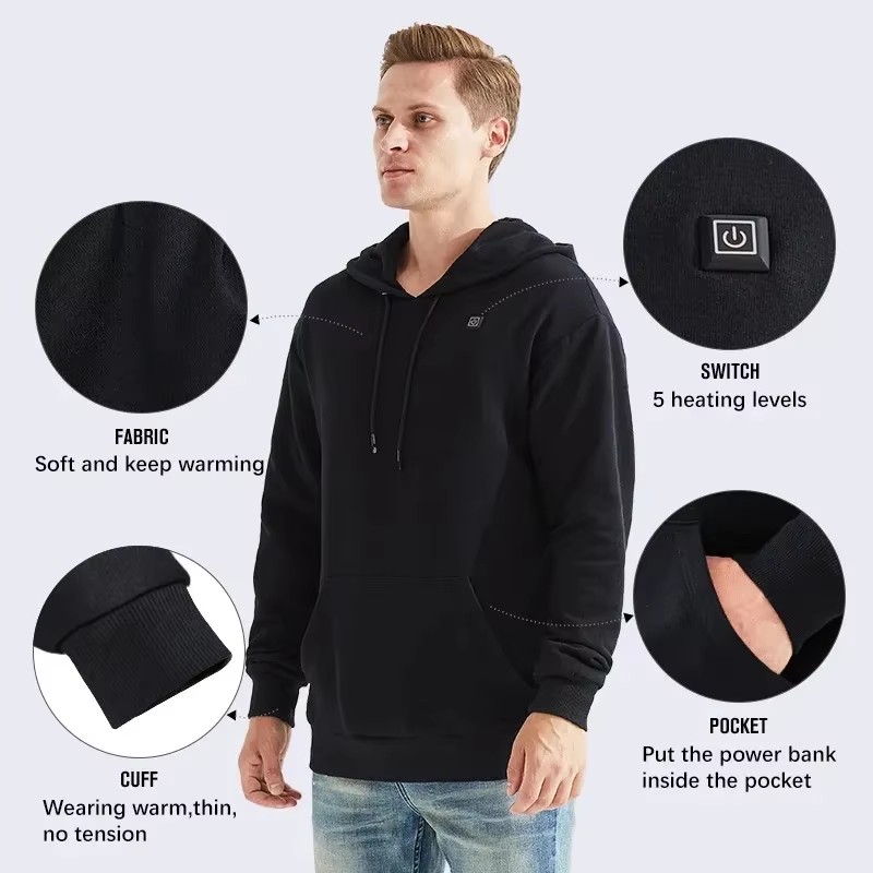 Women USB Heating Hoodies Men  - Winter Clothing Pk recension och pris