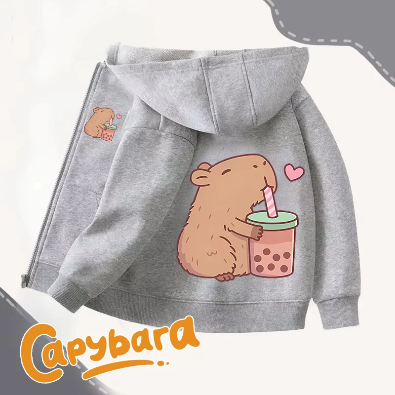 Capybara Zipper Hoodies Coats  - Winter Clothing Girls recension och pris