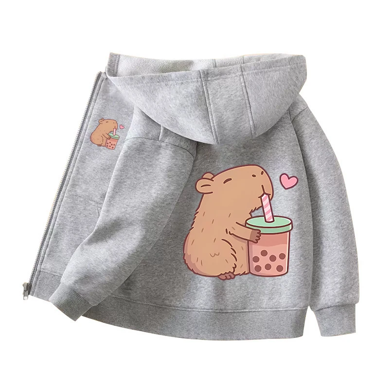 Capybara Zipper Hoodies Coats  - Winter Clothing Girls recension och pris