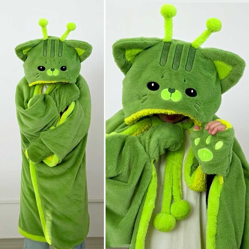 Cartoon Cute Alien Cat Hooded  - Winter Clothing Girls recension och pris