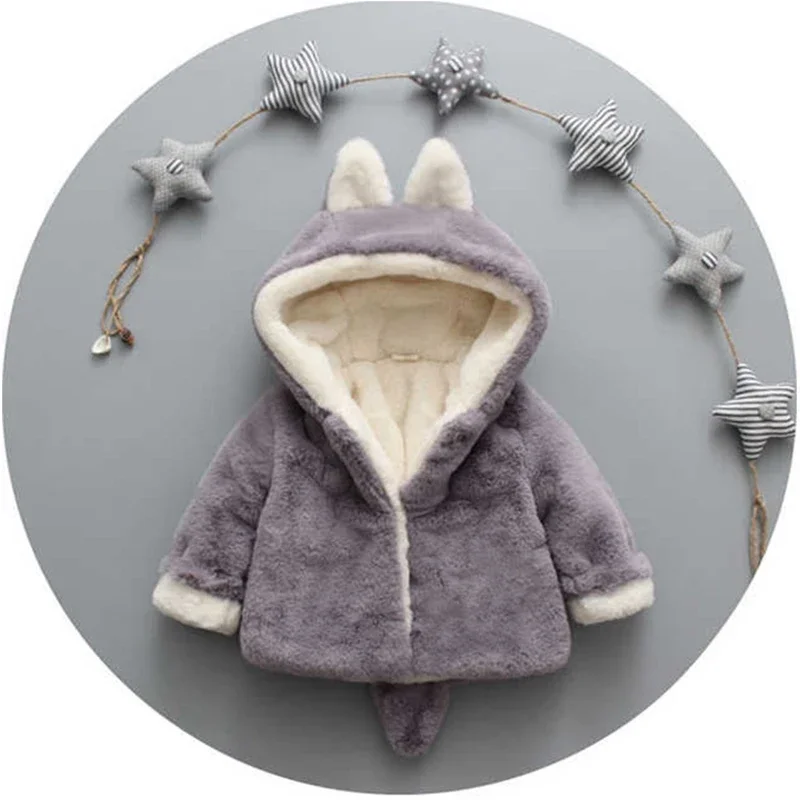 Cute Cat Ears Plush Baby Jacke - Winter Clothing Baby recension och pris