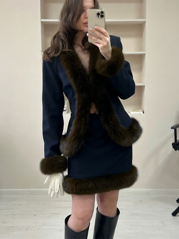 Women's Fur Patchwork Skirt Su - Winter Clothing Pk recension och pris