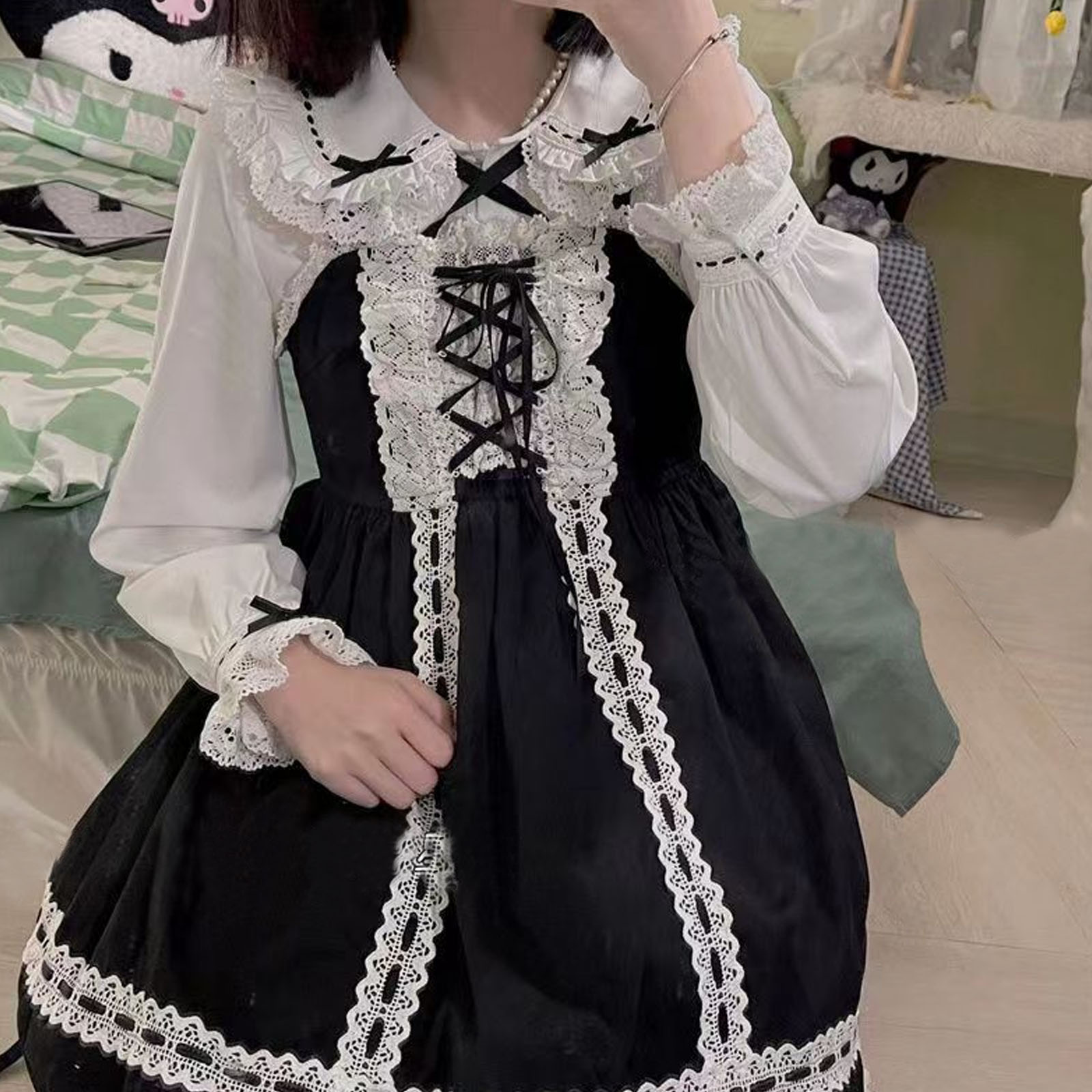 Japanese Lolita Style Lace Ruf - Winter Clothing Girls recension och pris